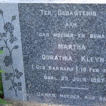 KLEYN Martha Dorathia nee BARNARD 1893-1967