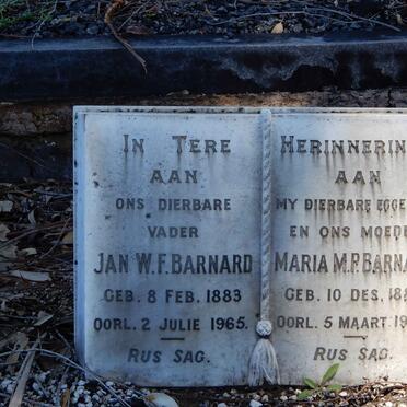 BARNARD Jan W.F. 1883-1965 &amp; Maria M.P. 1884-1962