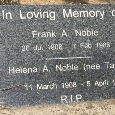 NOBLE Frank A. 1908-1988 &amp; Helena A. TAUTE 1908-1984