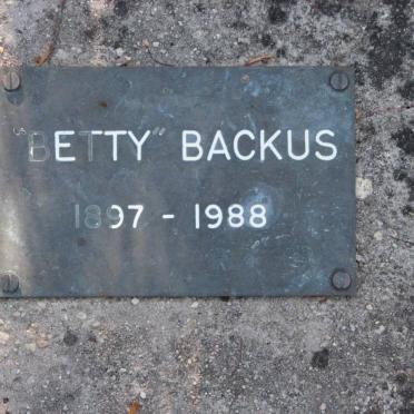 BACKUS Betty 1897-1988