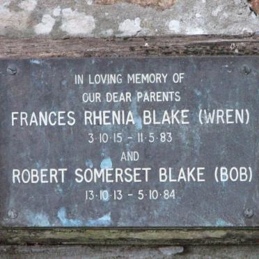BLAKE Robert Somerset 1913-1984 &amp; Frances Rhenia 1915-1983