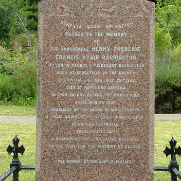 BARRINGTON Henry Frederic Francis Adair 1808-1882