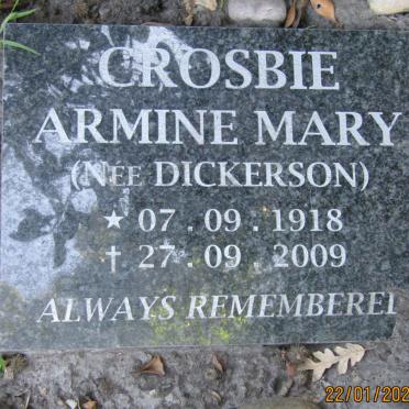 CROSBIE Armine Mary nee DICKERSON 1918-2009