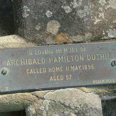 DUTHIE Archibald Hamilton -1896