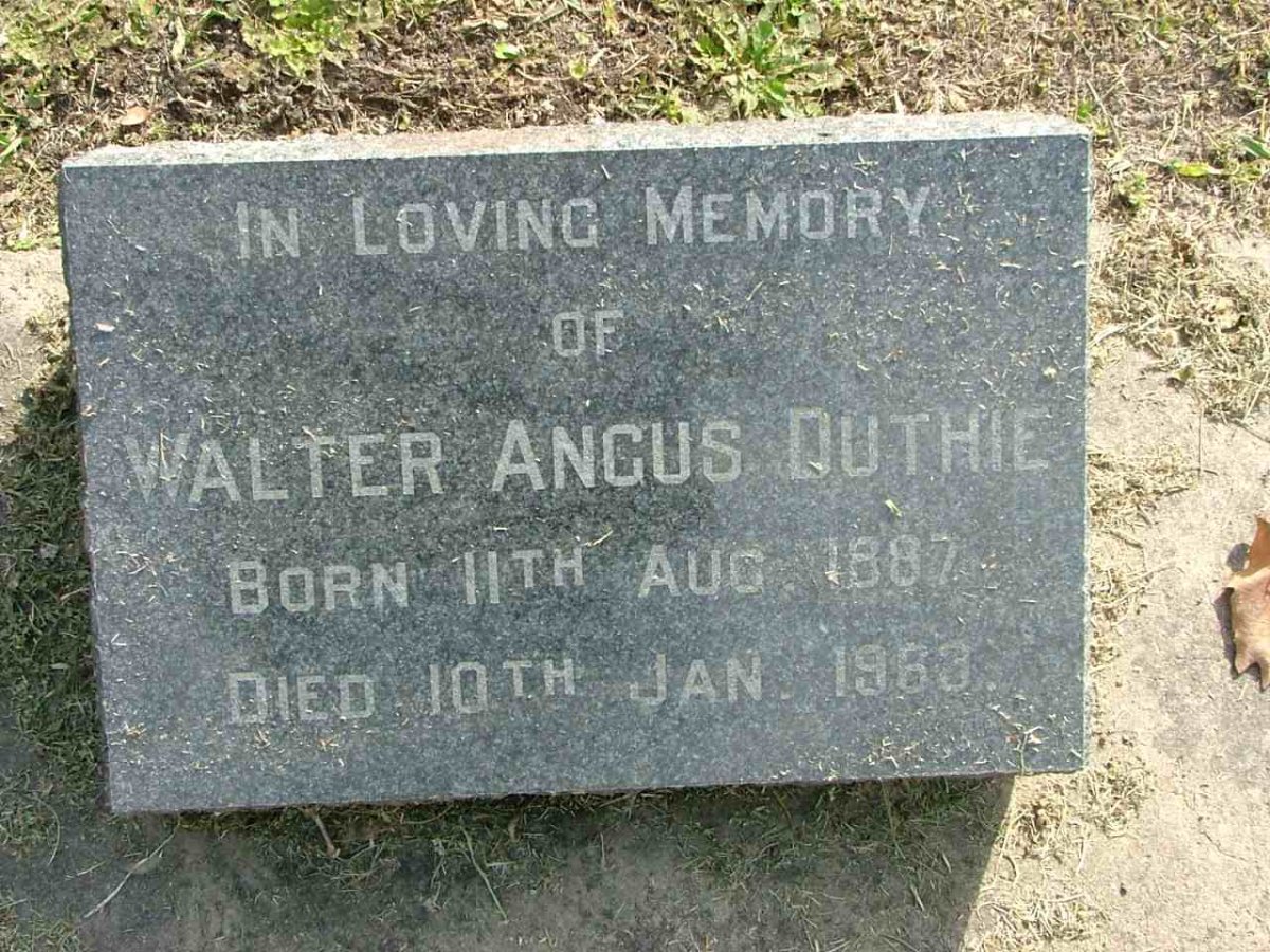 DUTHIE Walter Angus 1887-1963