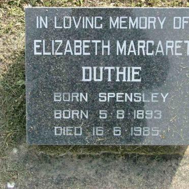 DUTHIE Elizabeth Margaret nee SPENSLEY 1893-1985