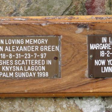 GREEN John Alexander 1931-1997 &amp; Margaret Elizabeth 1935-2012
