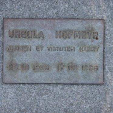 HOFMEYR Ursula 1938-1988