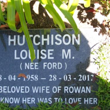 HUTCHINSON Louise M. nee FORD 1958-2012