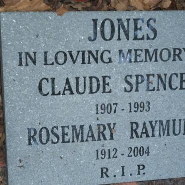 JONES Claude Spencer 1907-1993 &amp; Rosemary Raymunde 1912-2004