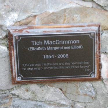 MacCRIMMON Elizabeth Margaret nee ELLIOT 1954-2006