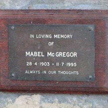 McGREGOR Mabel 1903-1995