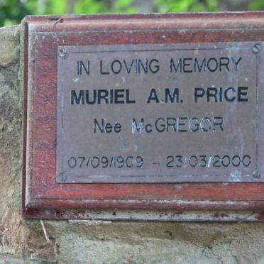 PRICE Muriel A.M. nee McGREGOR 1909-2000