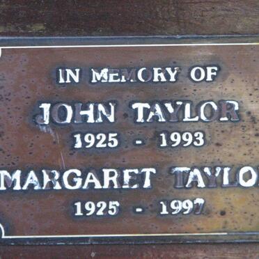TAYLOR John 1925-1993 &amp; Margaret 1925-1997