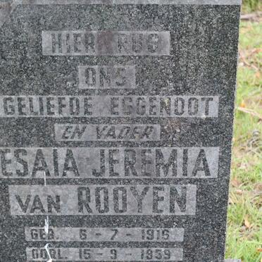 ROOYEN Esaia Jeremia, van 1916-1959