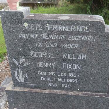 DIXON George William Henry 1887-1965