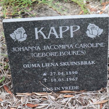 KAPP Johanna Jacomina Caroline nee BOUKES 1890-1967