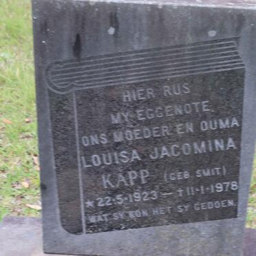 KAPP Louisa Jacomina nee SMIT 1923-1978