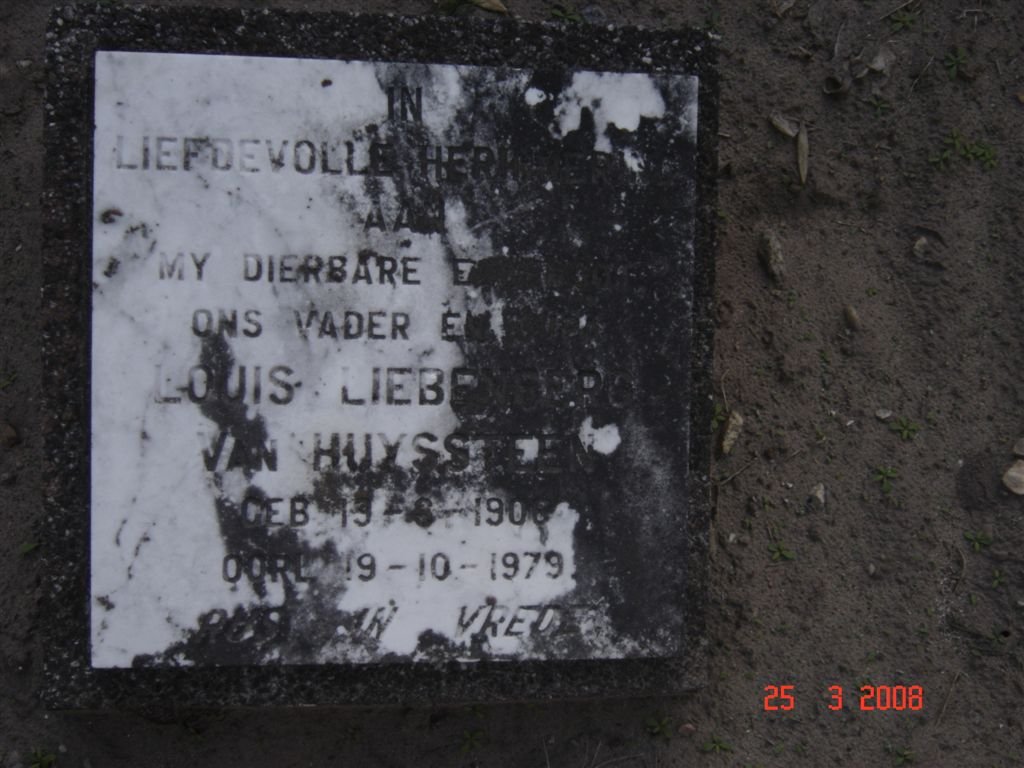 HUYSSTEEN Louis Liebenberg, van 1906-1979