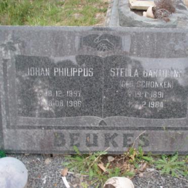 BEUKES Johan Philippus 1897-1986 &amp; Stella Gariolina nee SCHONKEN 1891-1984