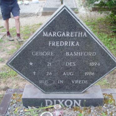 DIXON Margaretha Frendrika nee BASHFORD 1894-1986