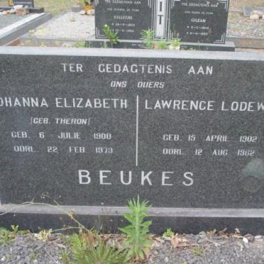 BEUKES Lawrence Lodewyk 1902-1962 &amp; Johanna Elizabeth THERON 1908-1979