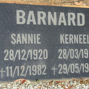 BARNARD Kerneels 1920-1996 &amp; Sannie 1920-1982