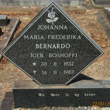 BERNARDO Johanna Maria Frederika nee BOSHOFF 1932-1983