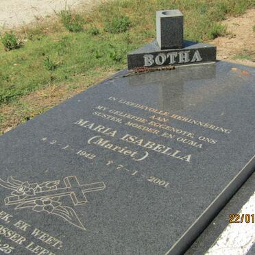 BOTHA Maria Isabella 1942-2001