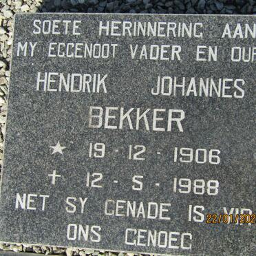 BEKKER Hendrik Johannes 1906-1988