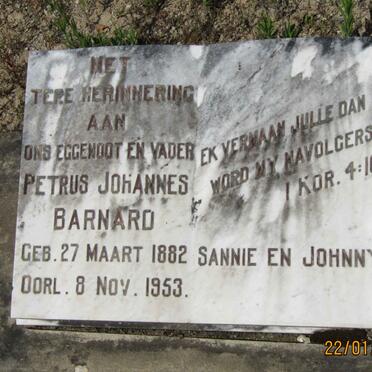 BARNARD Petrus Johannes 1882-1953
