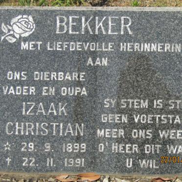 BEKKER Izaak Christian 1899-1991