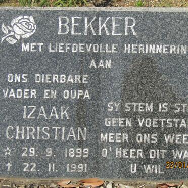 BEKKER Izaak Christian 1899-1991