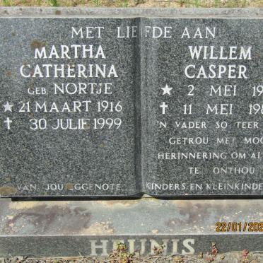 HEUNIS Willem Casper 1910-1986 &amp; Martha Catherina NORTJE 1916-1999