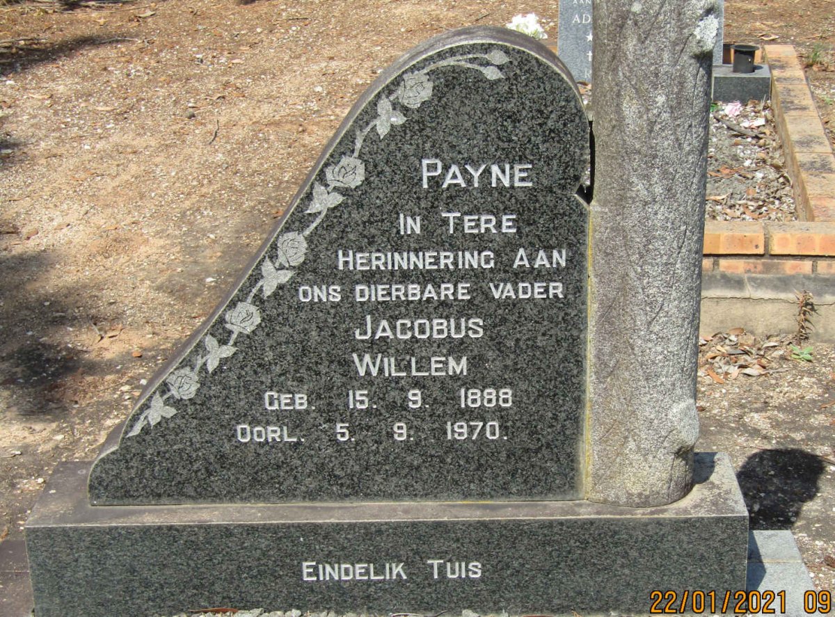 PAYNE Jacobus Willem 1888-1970