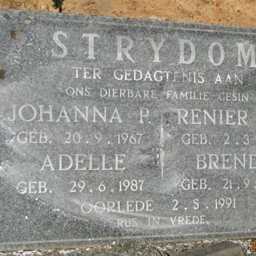 STRYDOM Renier J.P. 1952-1991 &amp; Johanna P. 1967-1991 :: STRYDOM Adelle 1987-1991 :: STRYDOM Brenda 1990-1991