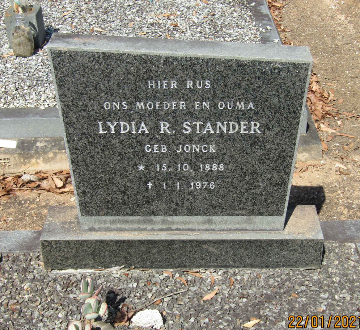 STANDER Lydia R. nee JONCK 1888-1976