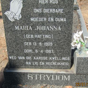 STRYDOM Maria Johanna nee HATTING 1909-1987