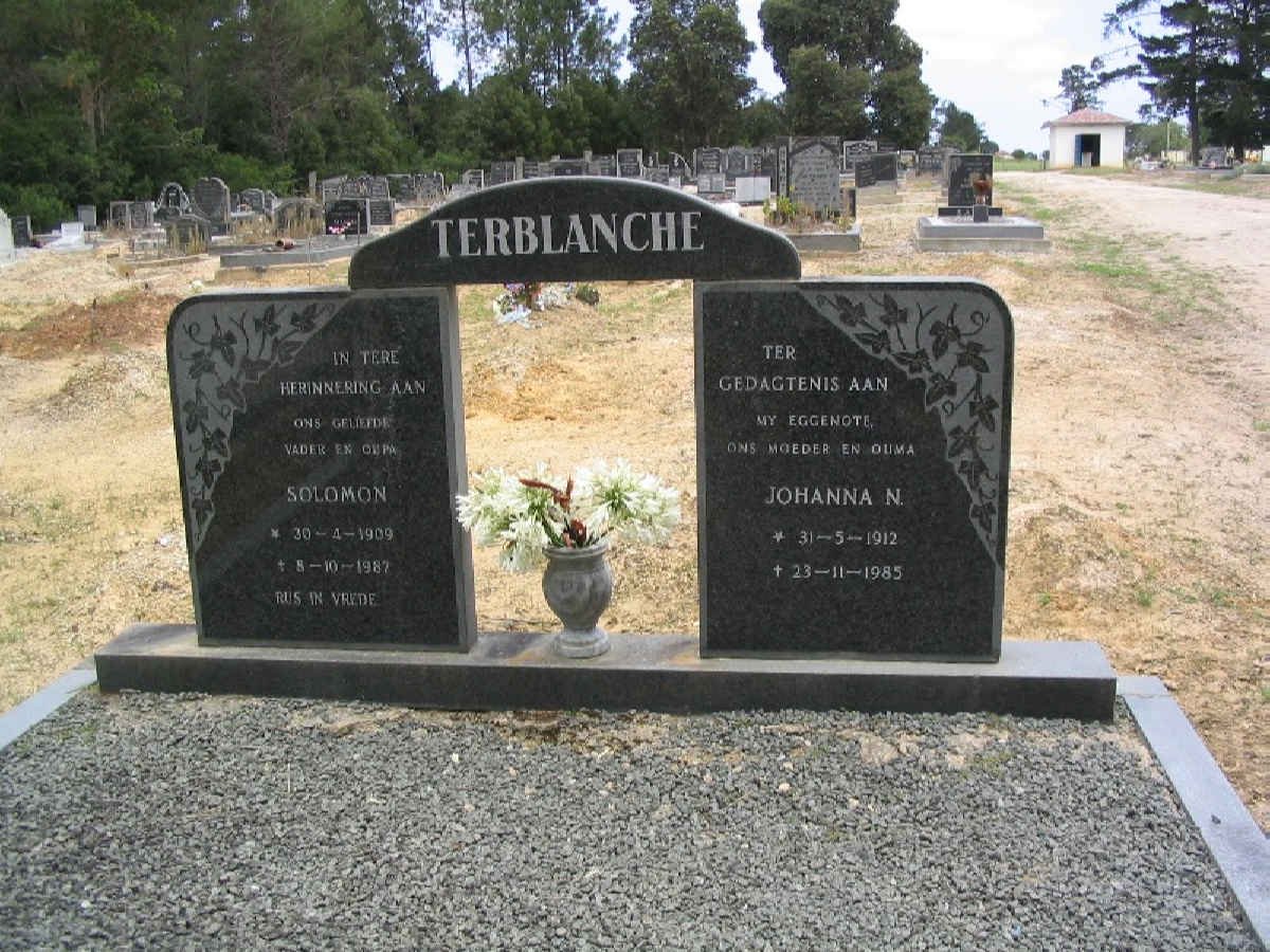 TERBLANCHE Solomon 1909-1987 &amp; Johanna N. 1912-1985