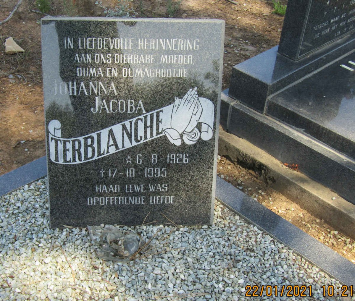 TERBLANCHE Johanna Jacoba 1926-1995