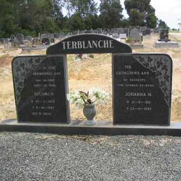 TERBLANCHE Solomon 1909-1987 &amp; Johanna N. 1912-1985