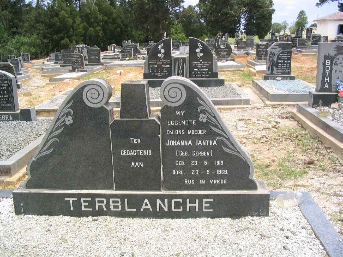 TERBLANCHE Johanna Iantha nee GERBER 1919-1969