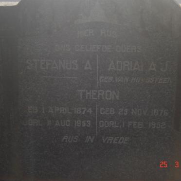 THERON Stefanus A. 1874-1963 &amp; Adriana A.J. VAN HUYSSTEEN 1876-1952