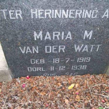 WATT Maria M., van der 1919-1938