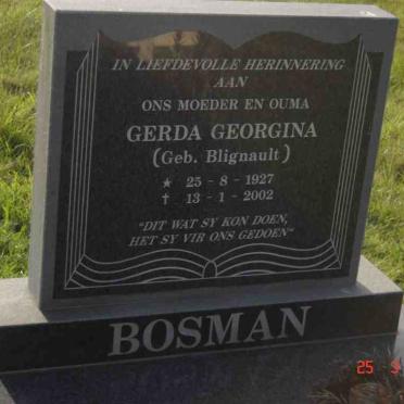 BOSMAN Gerda Georgina nee BLIGNAUT 1927-2002