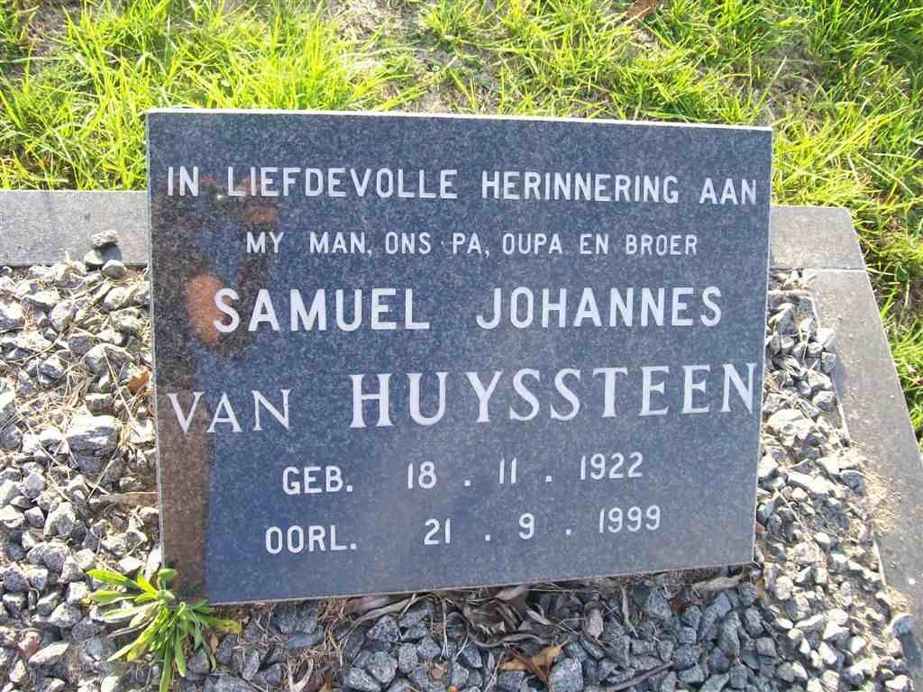 HUYSSTEEN Samuel Johannes, van 1922-1999