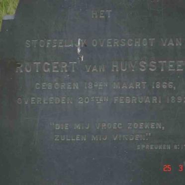 HUYSSTEEN Rutgert, van 1868-1892