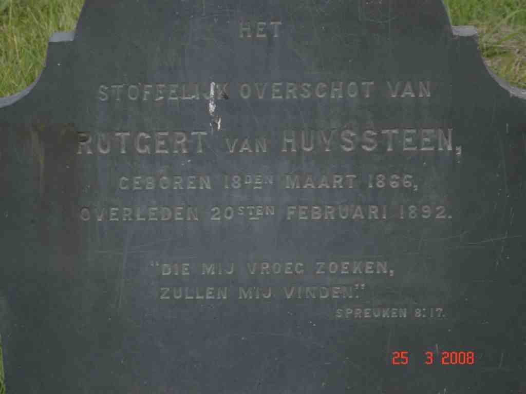 HUYSSTEEN Rutgert, van 1868-1892