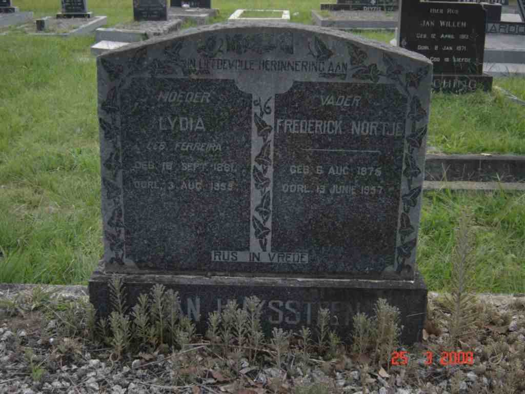 HUYSSTEEN Frederick Nortje, van 1876-1957 &amp; Lydia FERREIRA 1881-1958