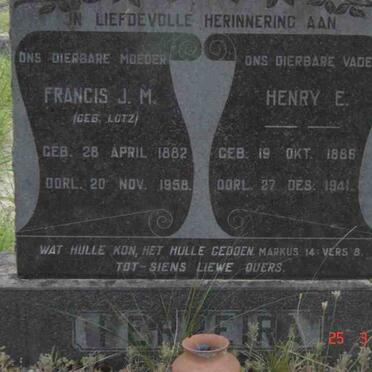 FERREIRA Henry E. 1886-1941 &amp; Francis J.M. LOTZ 1882-1958